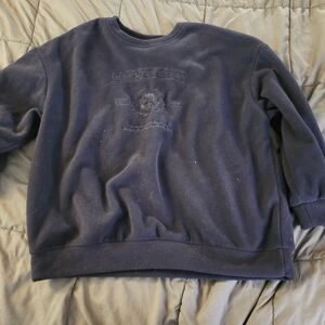Men's Navy Crewneck Fleece Sweatshirt with Embroidered Chest